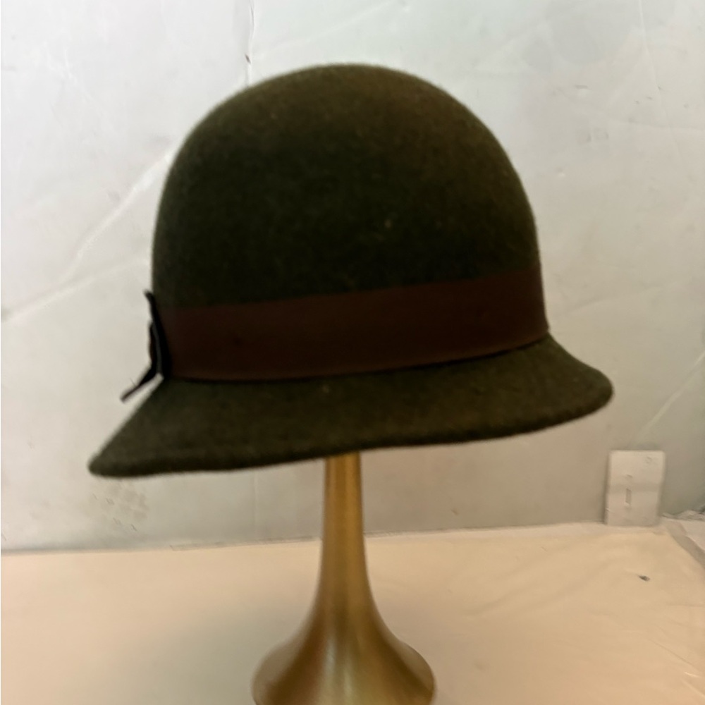 Delux Olive Green Cloche Hat